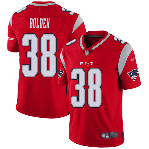 New England Patriots Football #38 Inverted Legend Limited Red Men Brandon Bolden NFL Jersey->women nfl jersey->Women Jersey
